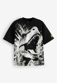 Next GRAPHIC SHORT SLEEVE 2 PACK STANDARD - Apdrukāts T-krekls - black white dinosaur