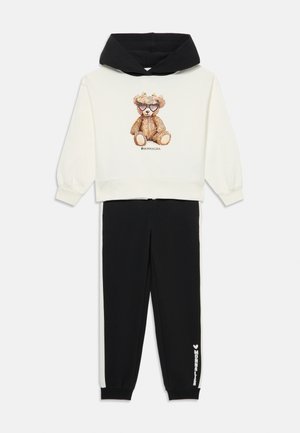 COMPLETO JOGGER HOODIE FELPA SET - Felpa con zip - panna/nero