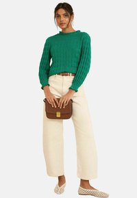 REGULAR FIT - FRILL - Trui - green pointelle