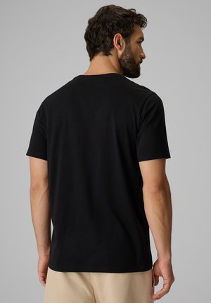 4F, 4F T-SHIRT REGULAR Z NADRUKIEM MĘSKI - T-shirt imprimé - deep black