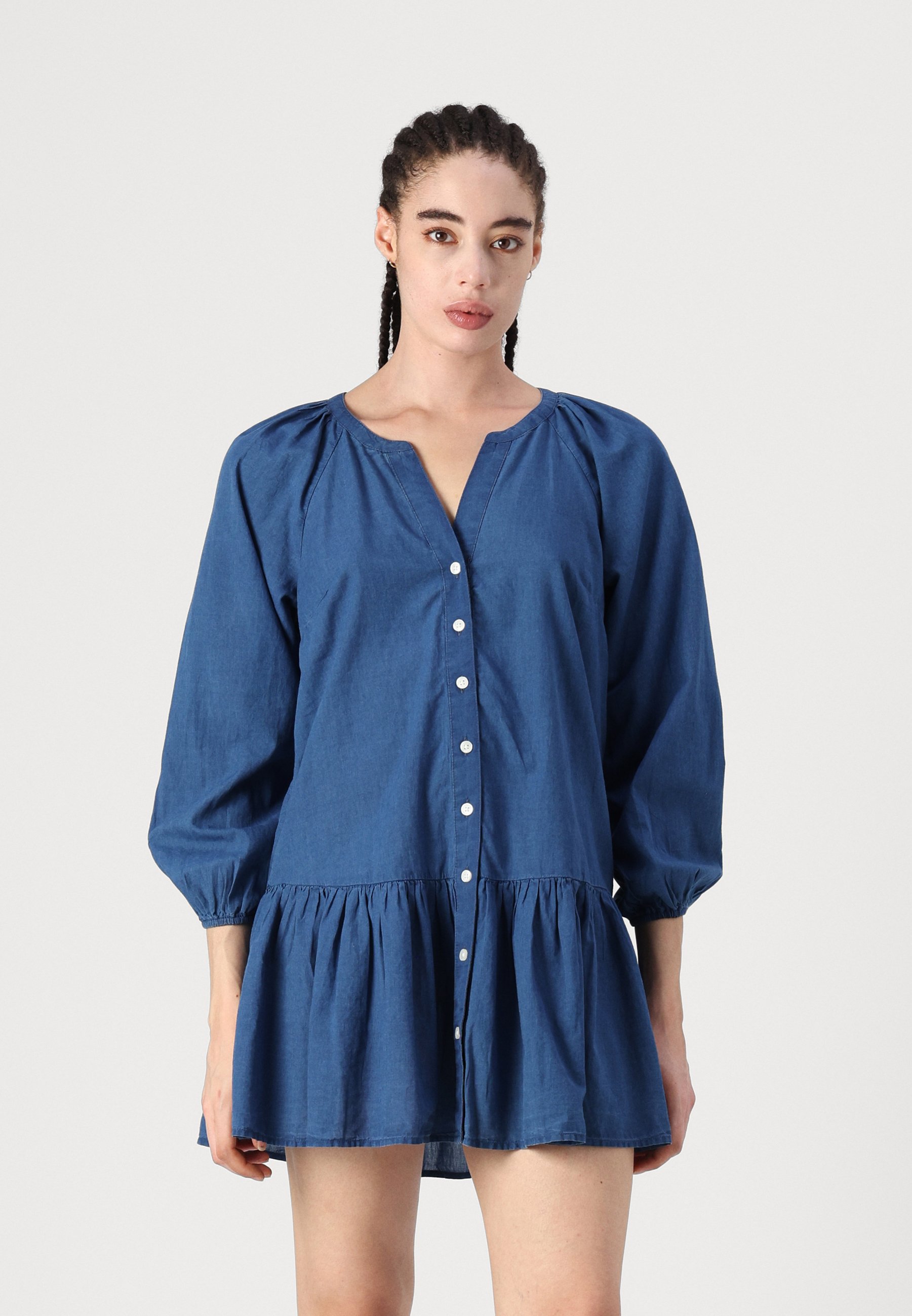 Womens Clothing American Apparel Blue Dress Time And Tru Women's Mini Shirt  Dress With Long Sleeves,