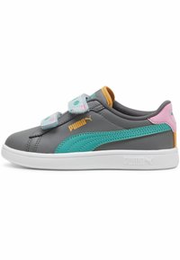 Puma - SMASH 3.0 SUMMER CAMP - Sporta apavi - cool dark gray sparkling green white Miniatūras attēls 1