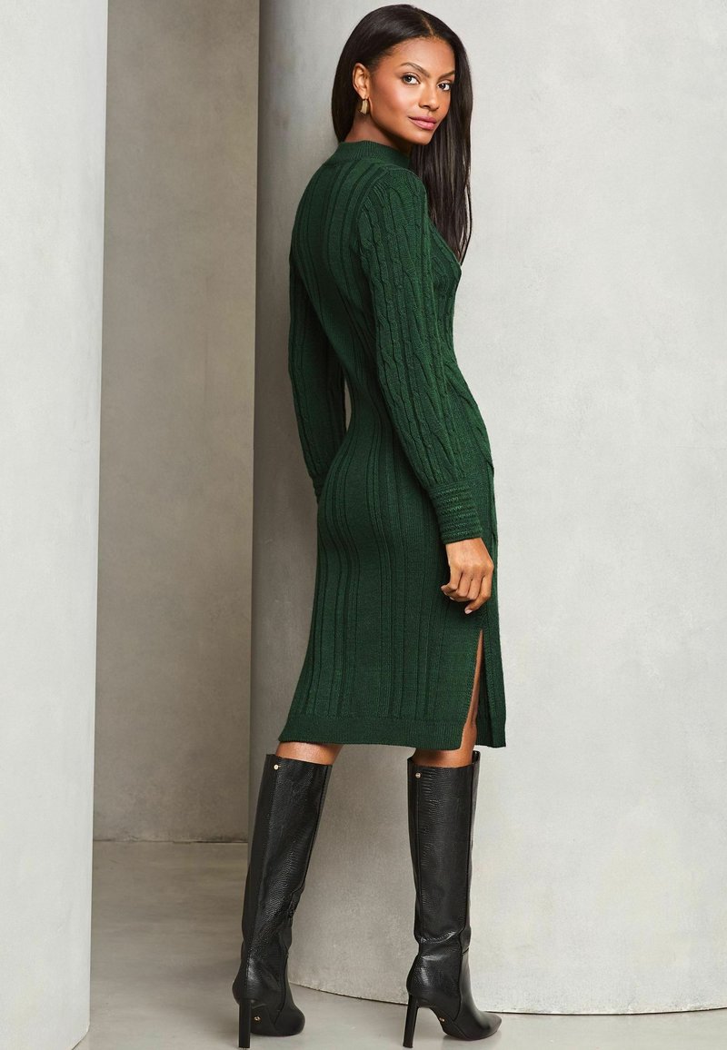 Lipsy PETITE FIT - LONGLINE SIDE SPLIT CABLE KNITTED DRESS - Jumper dress - green - Zalando Lipsy PETITE FIT - LONGLINE SIDE SPLIT CABLE KNITTED DRESS - Jumper dress - green - Zalando