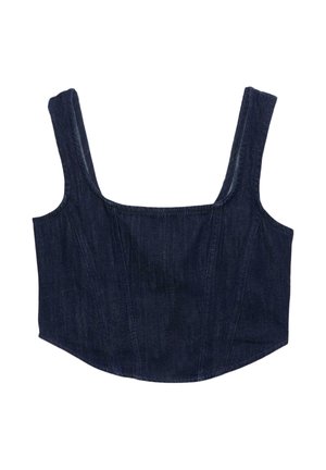CROPPED - Blouse - dark-blue denim
