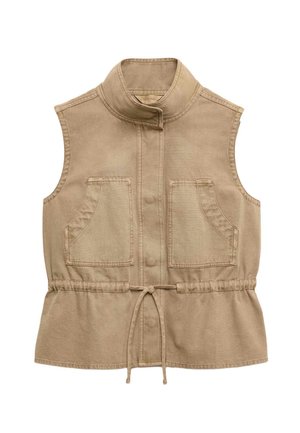 Marks & Spencer, GARMENT DYED TIE WAISTED UTILITY GILET. - Vest - putty