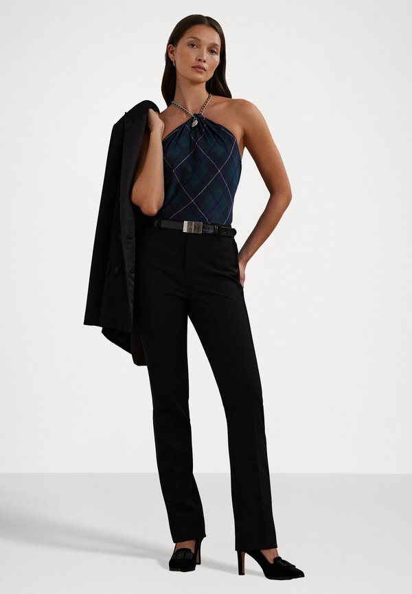 SATIN STRIPE DOUBLE FACED CREPE PANT - Trousers3