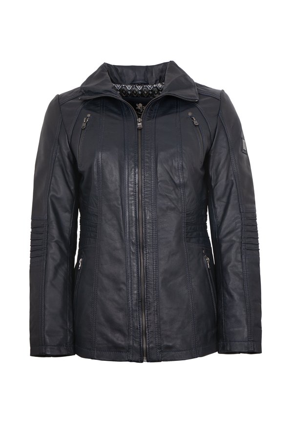 NAVARA - Lederjacke - dunkelblau