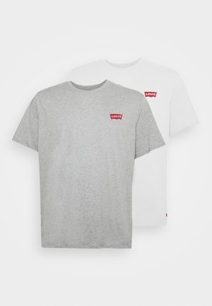 2er PACK - T-shirt basic - white/mid grey heather