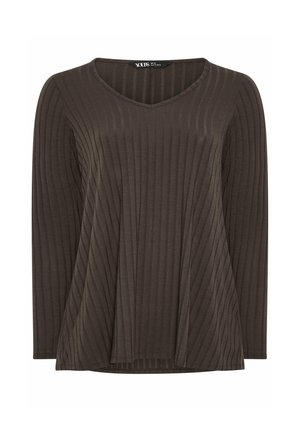 Yours Clothing, PLUS SIZE LONG SLEEVE T-SHIRTS - T-shirt à manches longues - brown