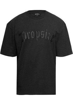 Dropsize, HEAVY LOGO PUFFER  - T-shirts print - washed black