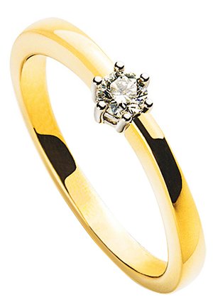 MUAU Schmuck SOLITÄR RING 6-GRIFF , BRILLANTEN 0.10CT. FASSUNG - Ring - gelbgoldfarben