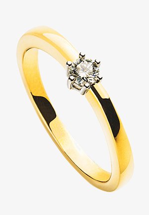 MUAU Schmuck SOLITÄR RING 6-GRIFF , BRILLANTEN 0.10CT. FASSUNG - Ring - gelbgoldfarben