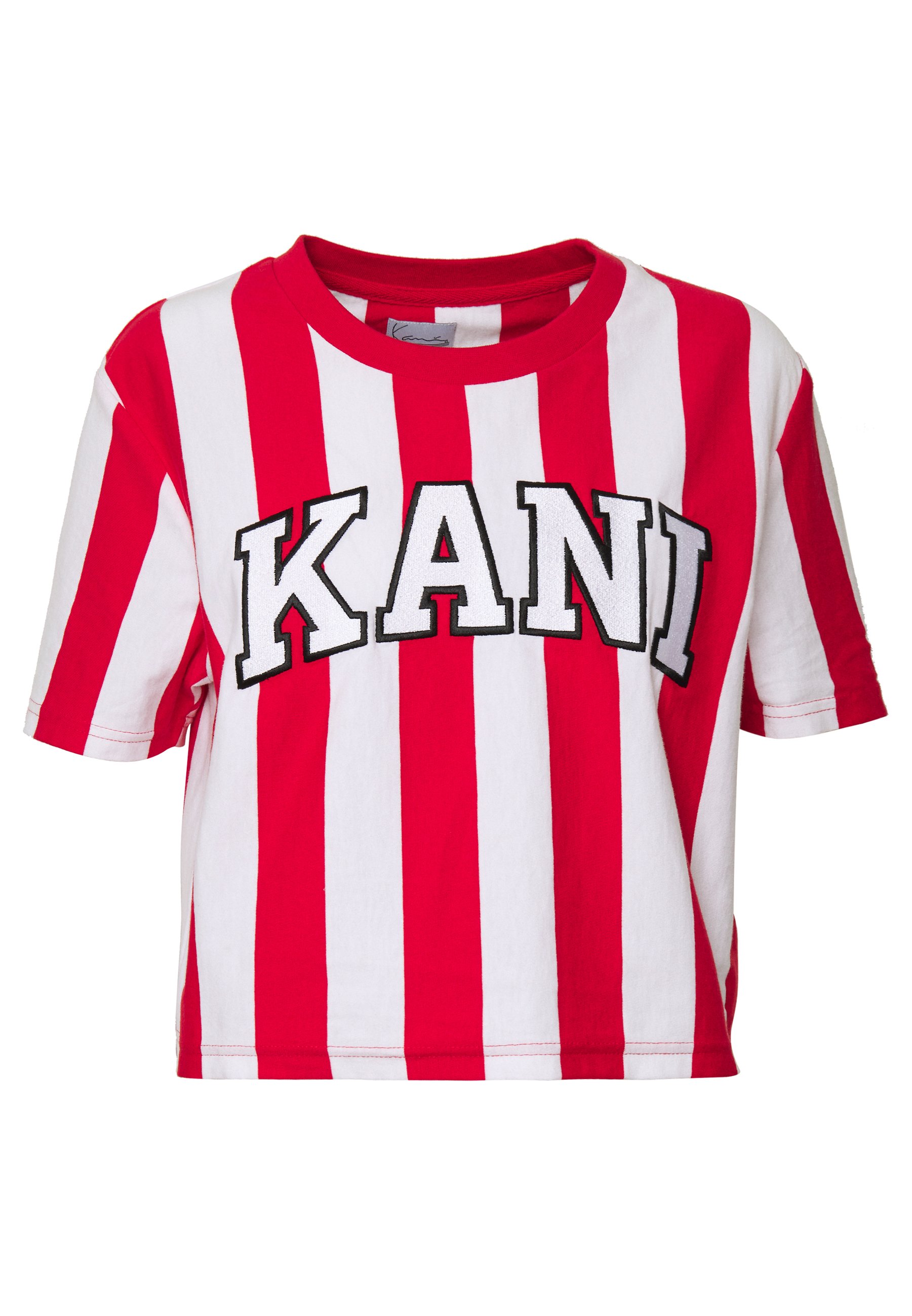 Karl Kani COLLEGE STRIPE TEE T shirts med print white Karl Kani COLLEGE STRIPE TEE - T-shirts med print - white/red