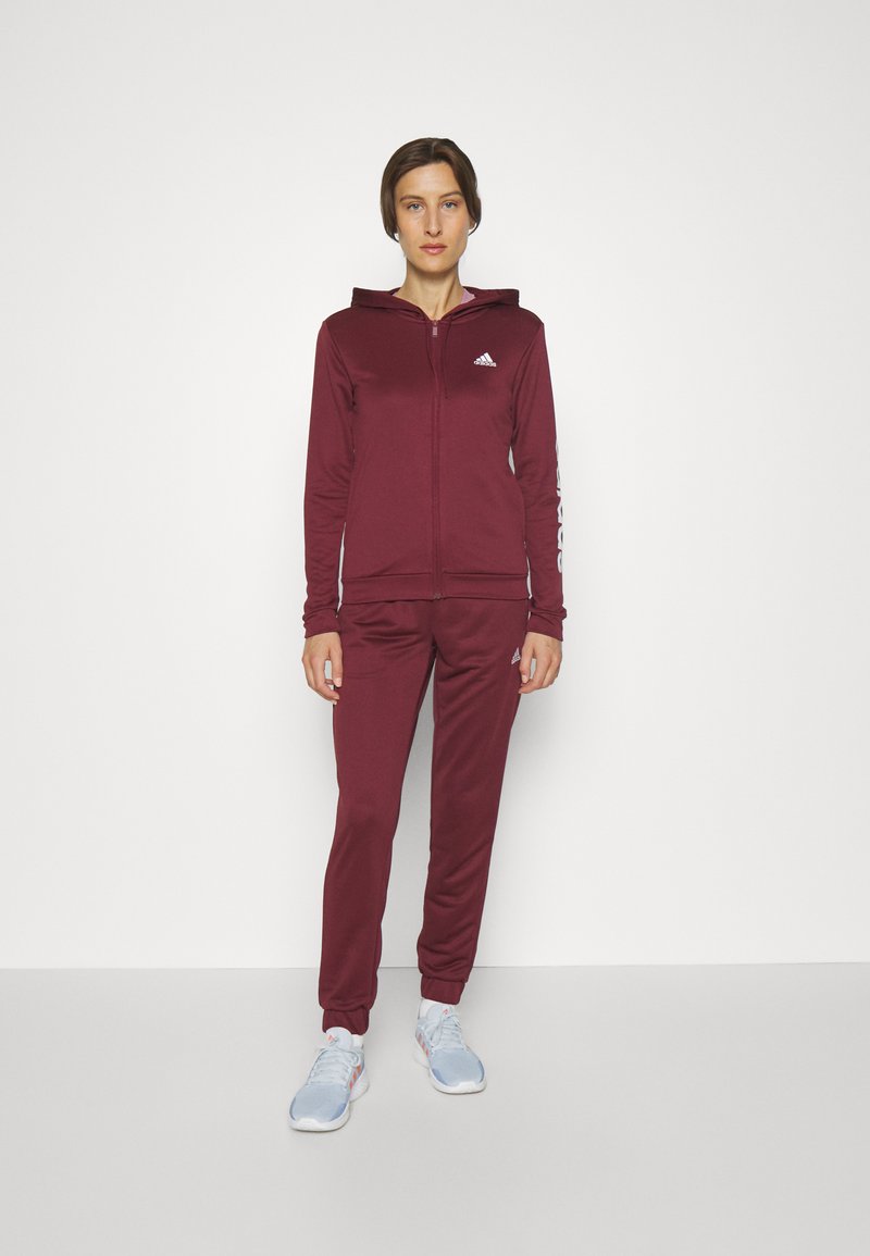 adidas Sportswear - LINEAR TRACKSUIT - Verryttelypuku - shadow red/white, Suurenna