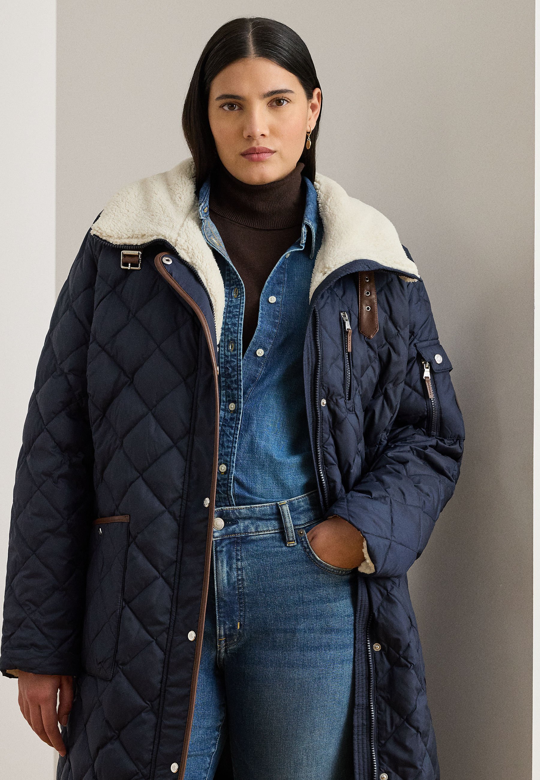 Lauren Ralph Lauren Woman DIAMOND-QUILTED FUNNELNECK DOWN COAT