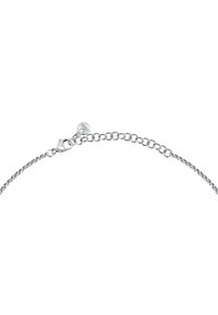 Bracciale in argento con un design a rete fine, chiusura a moschettone e un anello regolabile per la personalizzazione della misura.