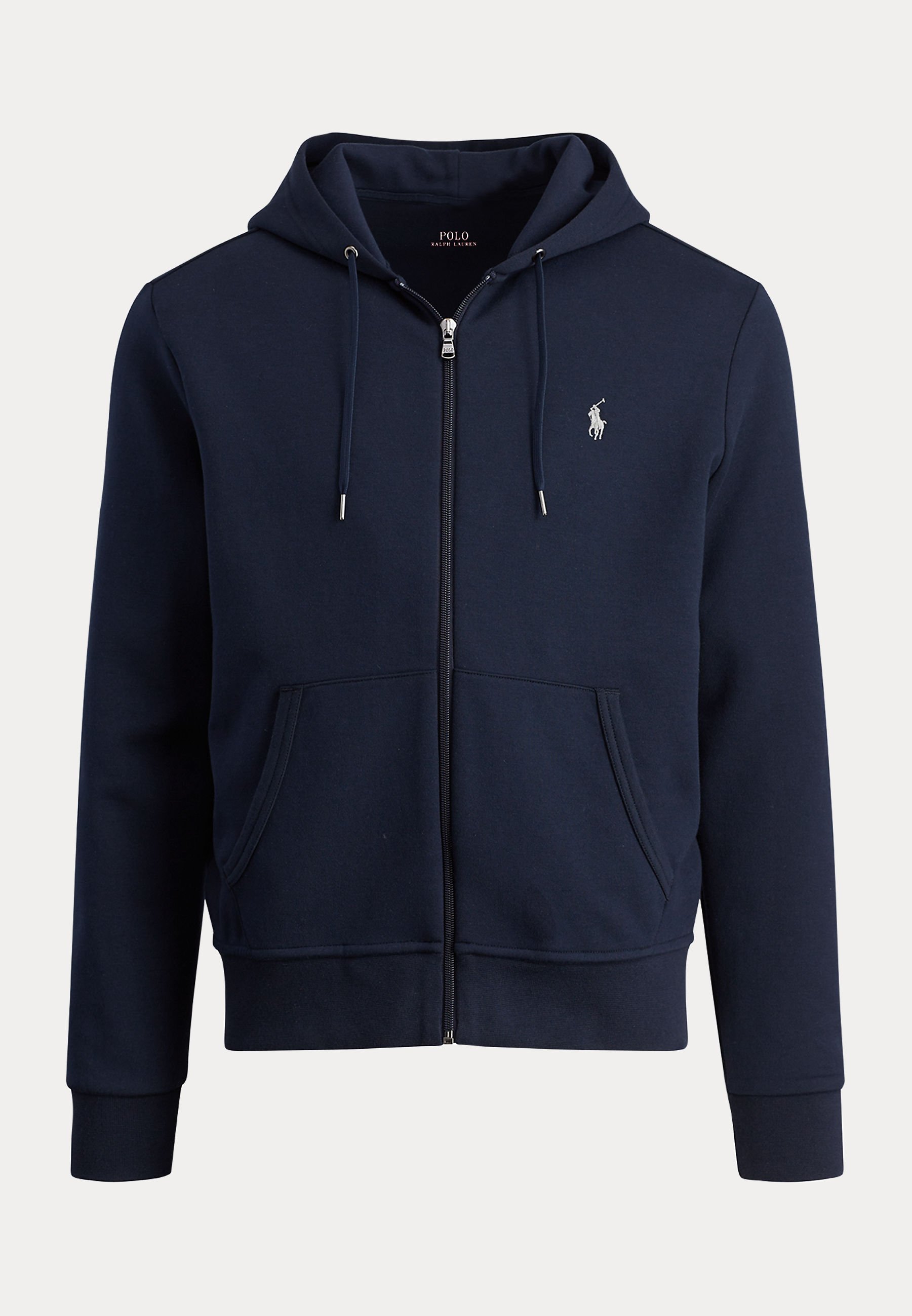 トップス 90s Polo Ralph Lauren zip up hoodie navy Polo Ralph Lauren DOUBLE KNIT FULL ZIP HOODIE - Camisola com fecho