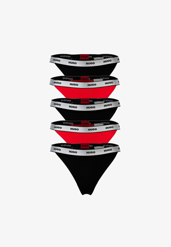 5ER PACK - FIVE GIFT STRETCH LOGO UNI - Thong - schwarz rot