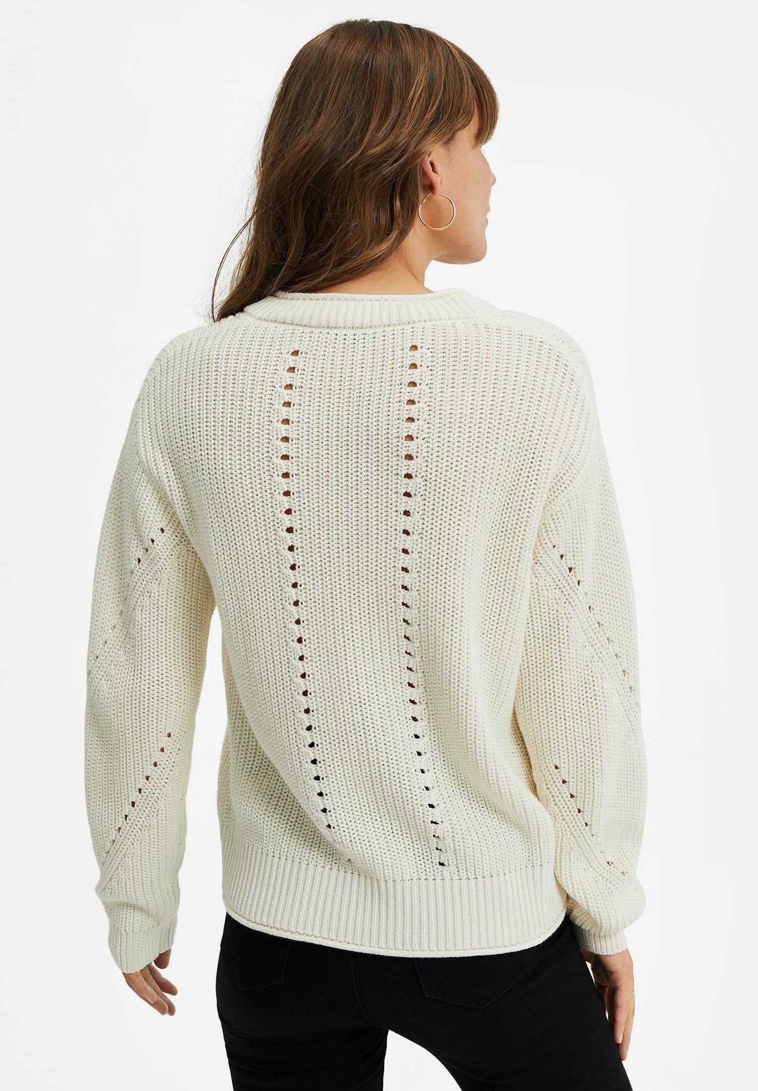 WE Fashion DAMES MET OPENGEWERKTE STRUCTUUR Trui off WE Fashion DAMES MET OPENGEWERKTE STRUCTUUR Trui off