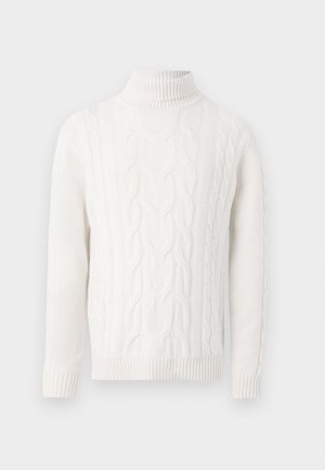 Hackett London CABLE ROLL NECK - Jersey de punto - off white