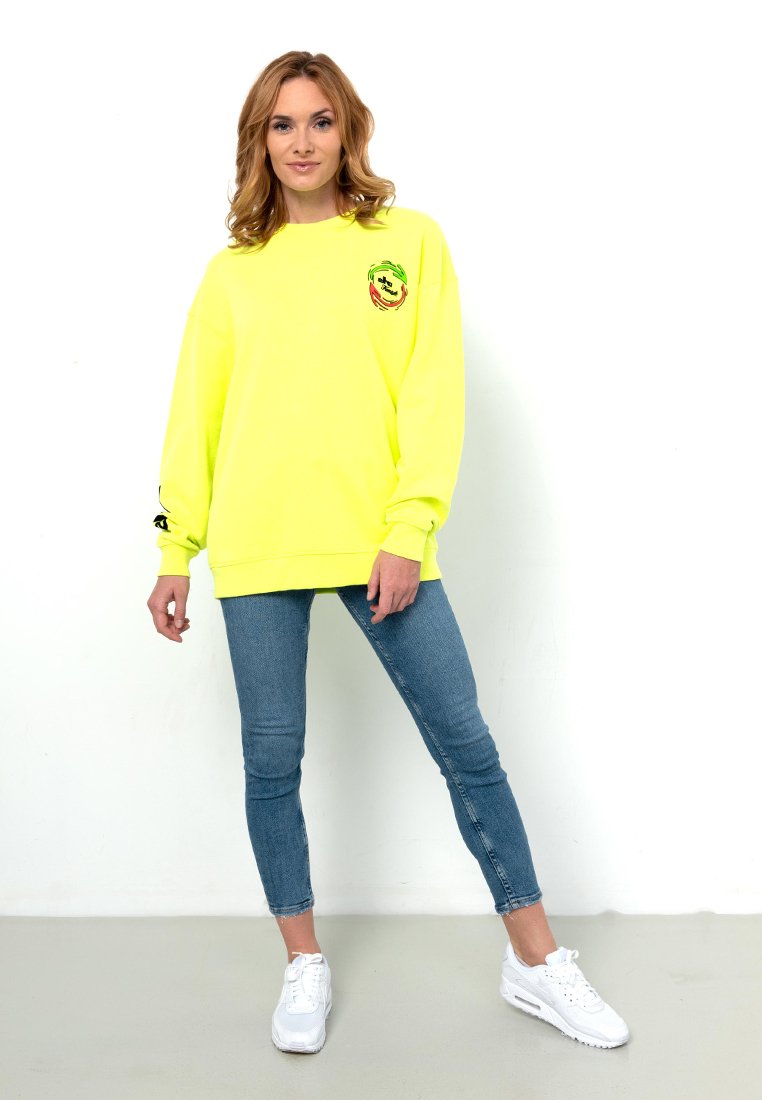 neon yellow sweatshirt women's