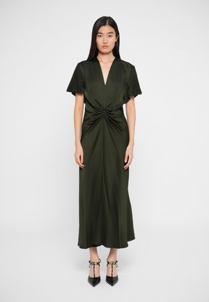 V NECK BELLA MIDI DRESSS - Rochie maxi - dark olive