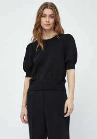 Minus - MILIVA KNIT TEE - Osnovna majica kratkih rukava - black Minijatura 1