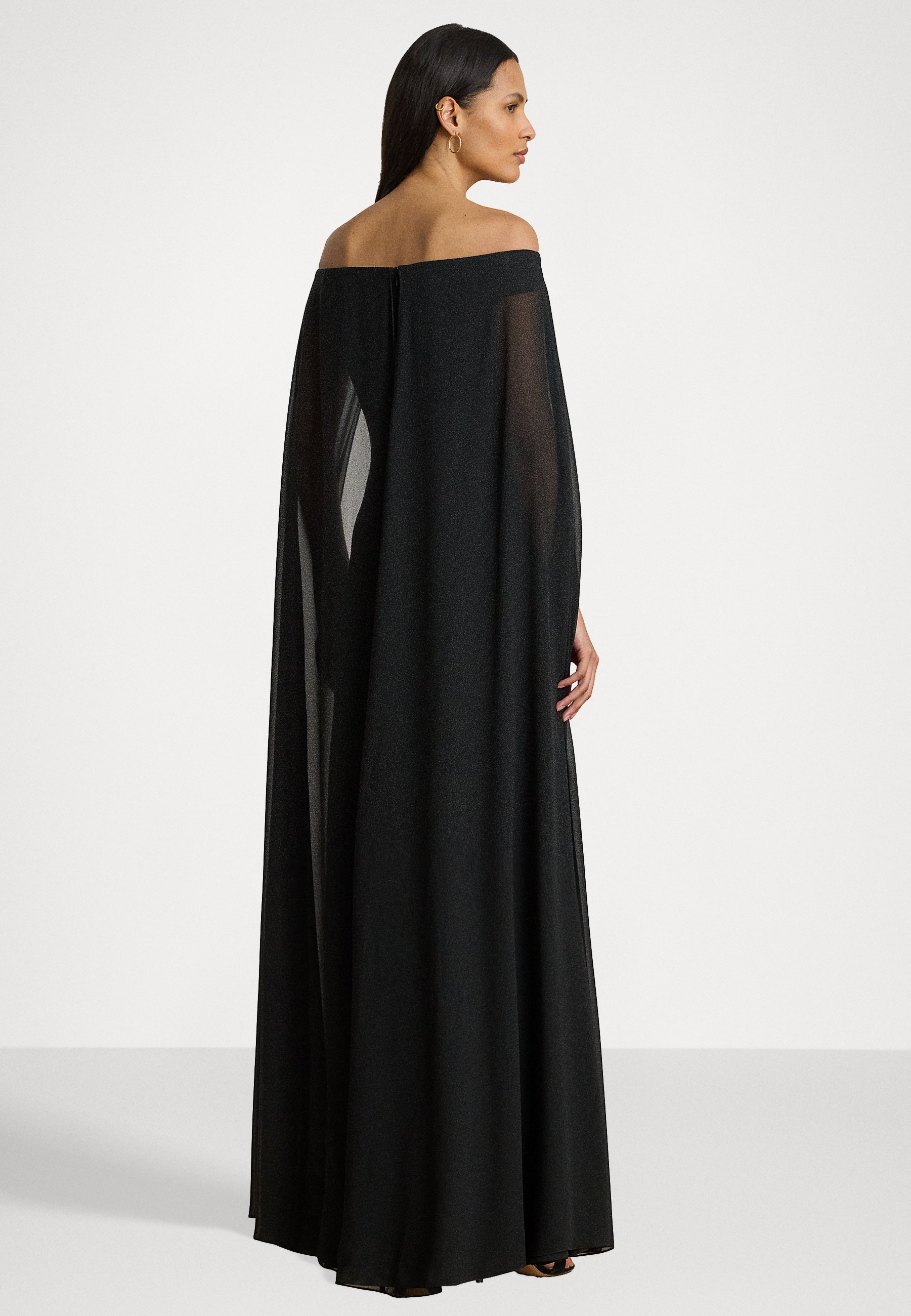 Lauren Ralph Lauren CAPE CHIFFON OFF THE SHOULDER GOWN - Occasion wear -  black - Zalando