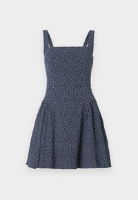 NECK DIPPED WAIST SHORT DRESS - Päevakleit - navy