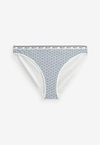 Next MONO PRINT RICH LOGO KNICKERS FOUR PACK - String - white blue geo print