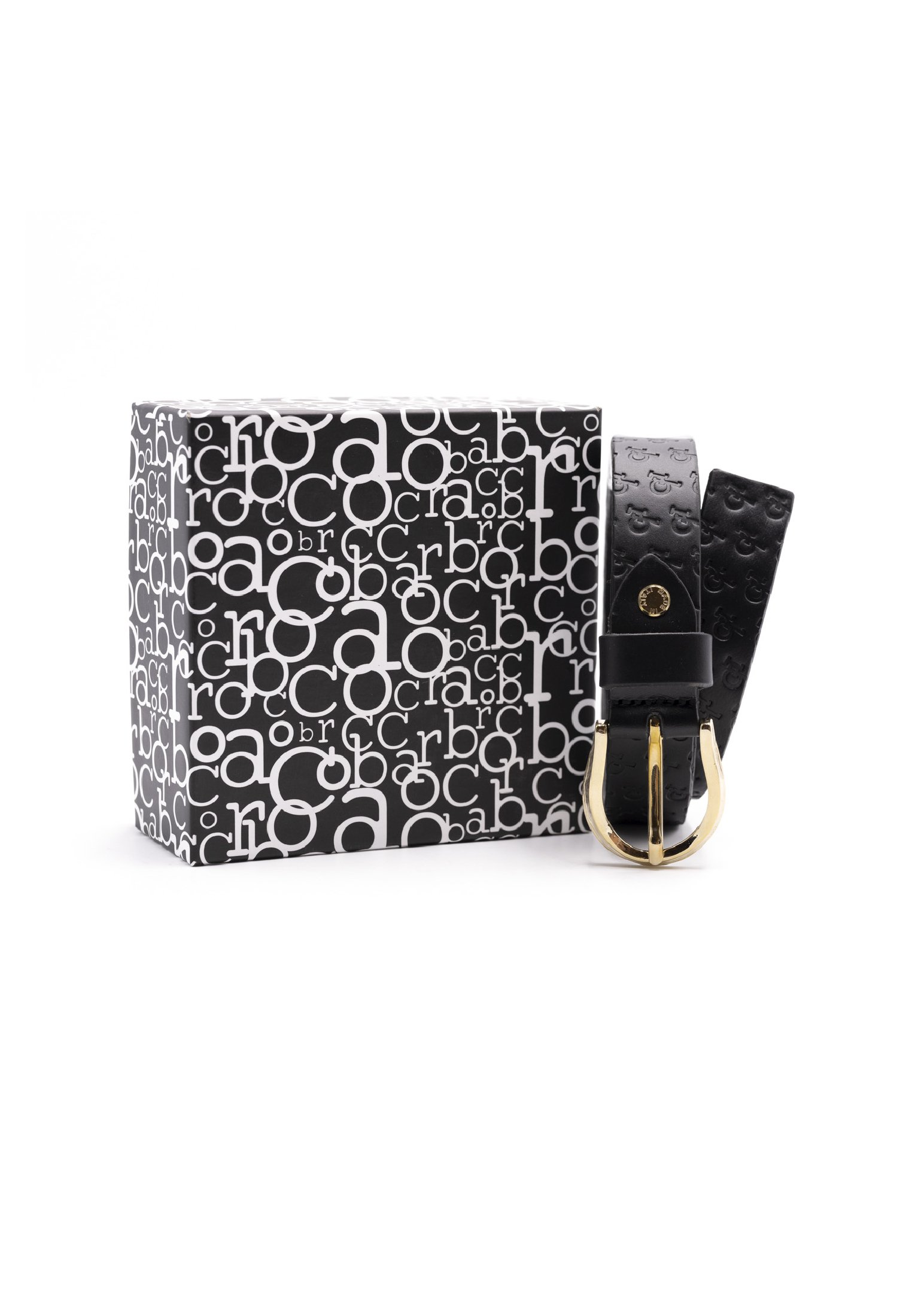 Ceinture Cuir Large Roberto Belido Noir Brillant - Taille 32 Pouces - Occasion
