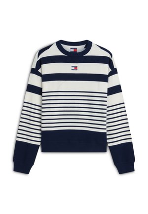 Tommy Jeans, BADGE SRTRIPE CREW - Sudadera - dark night navy