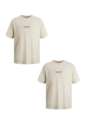 2-ER SET LOGO JORVESTERBRO - T-Shirt print - beige