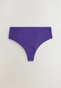 Paarse katoenen hipsteronderbroek met een naadloos ontwerp, brede tailleband en een gladde textuur. Heeft minimale stikdetails.