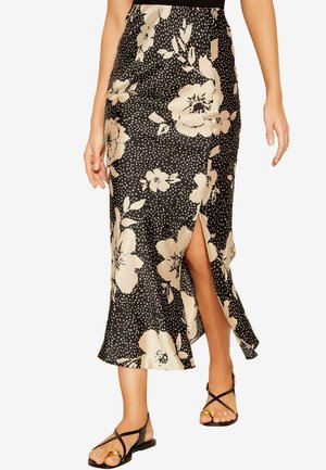Friends Like These BIAS SPLIT FRONT MIDI - Bleistiftrock - black cream