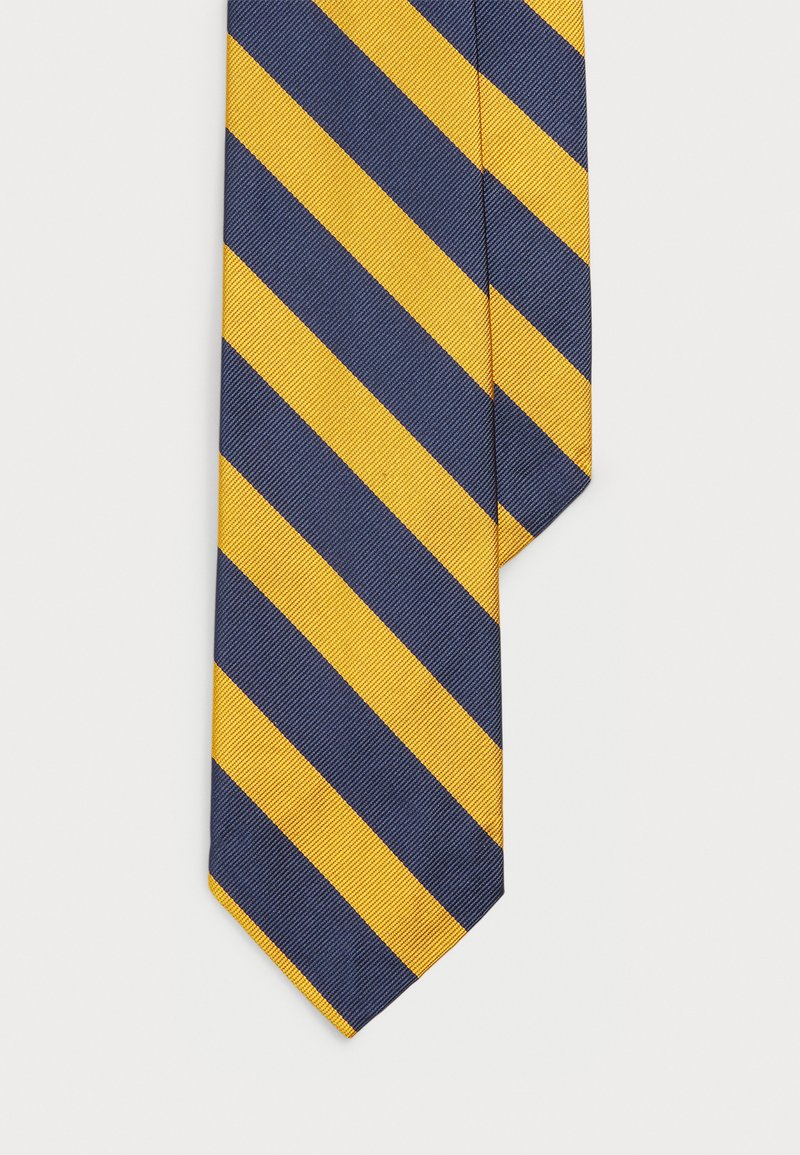 Polo Ralph Lauren STRIPED SILK REPP NARROW TIE - Tie - navy/gold