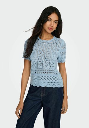 ONLELKE LIFE  STRUCTUR O-NECK  - T-shirts - tradewinds