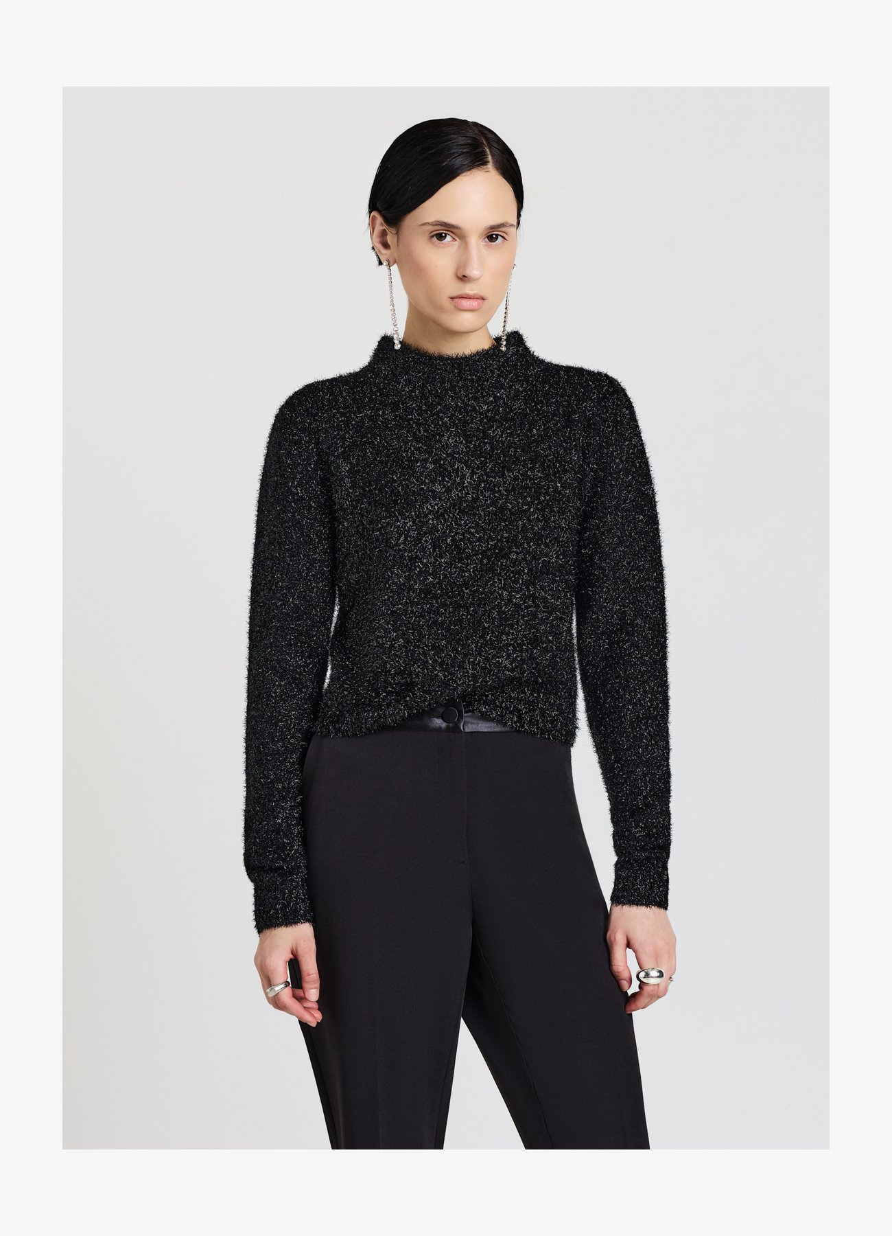 Karl Lagerfeld Jeans – Maglione Donna A Collo Alto In Maglia, Vestibilità Regolare, Colore Bay, Morbida Viscosa, Capo Modaiolo Per Street Style