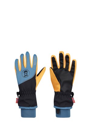 Gloves - black/steel blue/mango