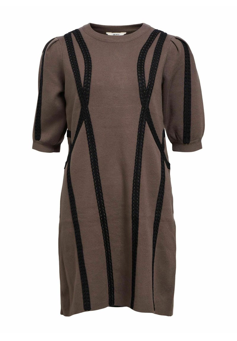 Object Gebreide jurk taupe Object Gebreide jurk taupe