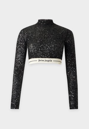 Palm Angels, LOGO ESSENTIAL SEQUINS - T-shirt à manches longues - black/cream