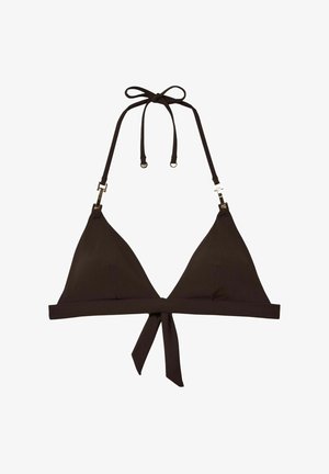 Reiss REGULAR FIT RIAH HALTER NECK - Bikini pezzo sopra - chocolate