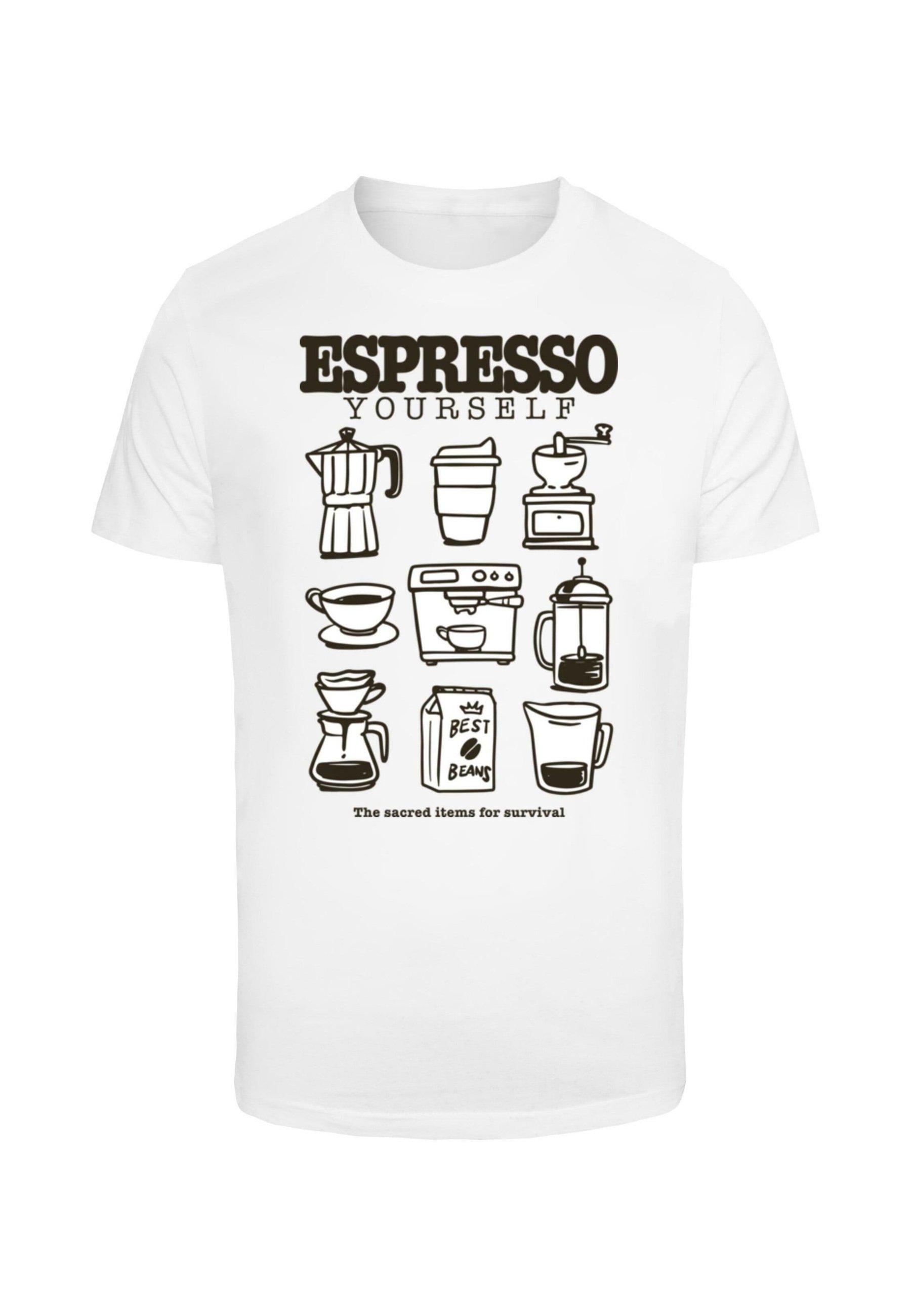 Mister Tee ESPRESSO YOURSELF COFFEE TEE - T-shirt print - white