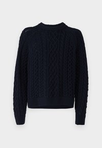 Oversized Cable Crew Sweater - Vesta - dark blue