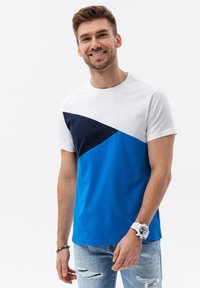 Ombre Triko s potiskem - white navy