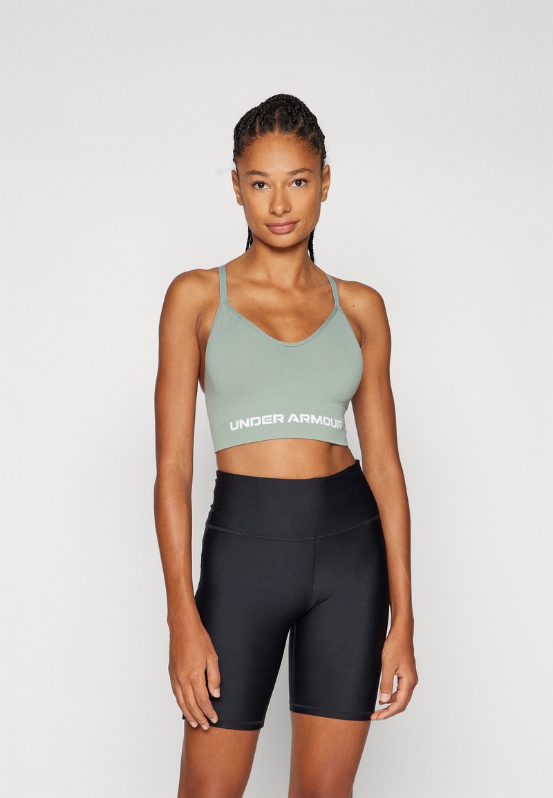 Under Armour VANISH SEAMLESS LOW - Light support sports bra - silica green/white