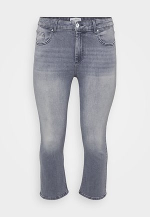ONLY Carmakoma CARWILLY CROPPED - Flared Jeans - medium grey denim