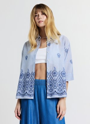 Button-down blouse - var celeste scuro