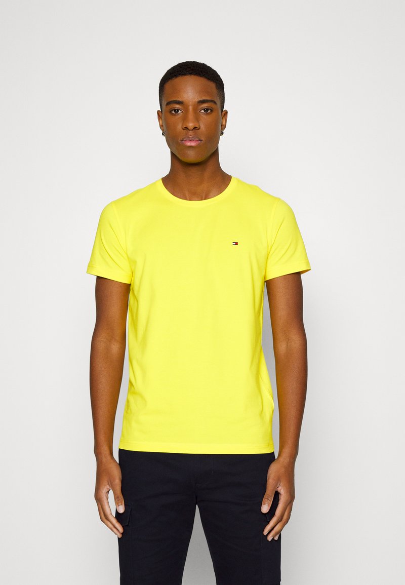 Tommy Hilfiger STRETCH SLIM FIT TEE Tshirt basic vivid yellow