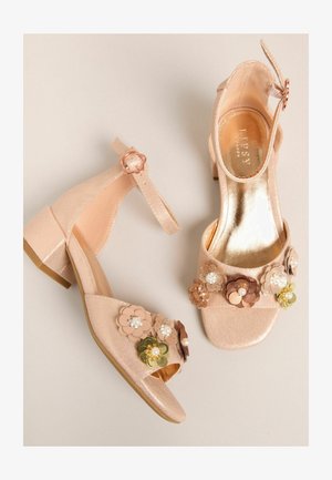 Lipsy, SEQUIN CORSAGE FLOWER - Sandales - rosegold